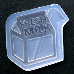 Kawaii Milk Carton Shaker Charm Mold | Fresh Milk Resin Shaker Mould | Epoxy Resin Cabochon Making | UV Resin Silicone Mold (50mm x 44mm)