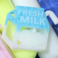 Kawaii Milk Carton Shaker Charm Mold | Fresh Milk Resin Shaker Mould | Epoxy Resin Cabochon Making | UV Resin Silicone Mold (50mm x 44mm)