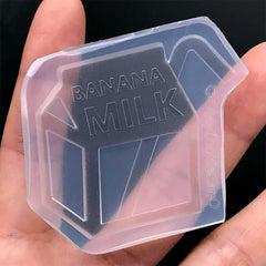 Banana Milk Carton Shaker Mold | Kawaii Resin Shaker Charm DIY | Epoxy Resin Silicone Mould | UV Resin Jewellery Making (50mm x 44mm)
