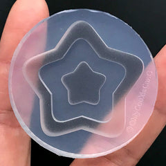 Double Star Resin Shaker Charm Silicone Mould | Kawaii UV Resin Soft Mold | Cute Decoden Cabochon Making (38mm x 36mm)