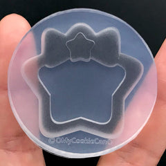 Star with Bow Shaker Charm Silicone Mould | Kawaii Resin Art Supplies | Cute Resin Cabochon DIY (37mm x 35mm)