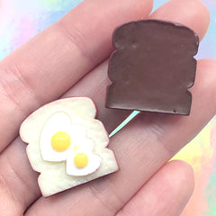Miniature Eggs in a Basket Resin Cabochon | Dollhouse Bread | Kawaii Decoden Craft Supplies (3 pcs / 21mm x 22mm)