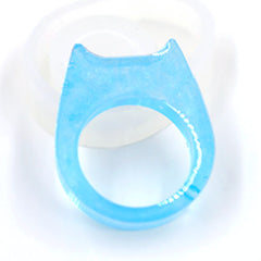 Kawaii Animal Ring Silicone Mold | Resin Jewellery Mold | Cat Ear Ring Mold | Clear Mold for UV Resin Craft | Epoxy Resin Mould (Size 17mm)