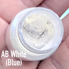 Iridescent Pearl Pigment Powder | Shimmery Epoxy Resin Colorant | UV Resin Coloring | Pearlescence Paint (AB White Blue / 4-5 grams)