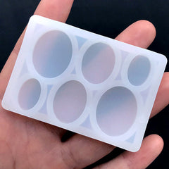 Oval Silicone Mold Assortment (6 Cavity) | Geometric Mold for UV Resin Craft | Resin Jewellery Mould