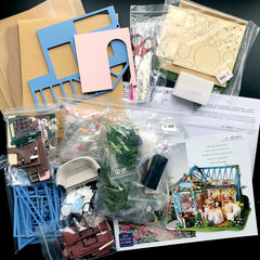 Miniature Rose Garden Tea House Making Kit in 1:12 Scale | Dollhouse Cake Shop and Tea Room DIY | Doll House Craft Supplies