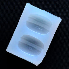 French Macaron Silicone Mold (2 Cavity) | Kawaii Sweet Mold | Decoden Cabochon Mold | Soft Clear Mould for UV Resin Art (24mm x 16mm)