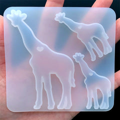 Giraffe Family Silicone Mold (3 Cavity) | Cute Animal Mould | Mom and Baby Mold | Resin Jewellery Making | Clear Mold for UV Resin