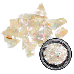 Iridescent Nature Abalone Shell Flakes | Aura Seashell Embellishments | Holographic Resin Inclusions | Resin Craft Supplies (AB White)