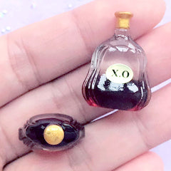 Dollhouse Miniature Liquor | 1:12 Scale Alcoholic Drink Bottle in 3D | Doll House Beverage (2 pcs / 19mm x 26mm)