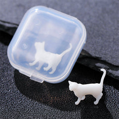 Dollhouse Cat Figurine | 3D Walking Cat Resin Inclusion | Miniature Animal | Resin Terrarium Jewelry DIY Supplies (1 piece / 10mm x 10mm)