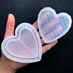 Crystal Heart Trinket Box Silicone Mold | Make Your Own Storage Box | Jewelry Box Mold | Kawaii Resin Supplies (79mm)