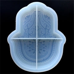 Hamsa Hand Trinket Tray Silicone Mold for Resin Art | Fatima Palm Trinket Dish Mould | Home Decor (122mm x 150mm)