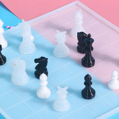 Chessboard and Chessman Silicone Mold (Set of 7 pcs) | International Chess Board and Chess Piece Mould | Chess Set DIY | Resin Crafts