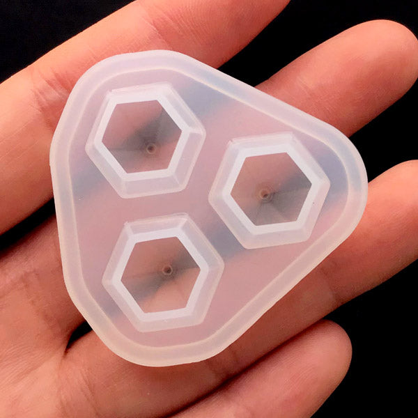 Small Diamond Silicone Mold (3 Cavity) | Soft Clear Mold | UV Resin Mould |  Kawaii Craft Supplies (15mm x 18mm)