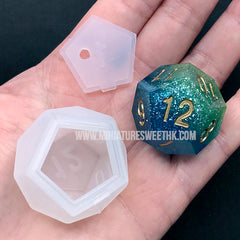 d12 Dice Silicone Mold | Dodecahedron Polyhedral Dice Mould | Gamer Dice Making | Resin Craft Supplies (30mm x 27mm)