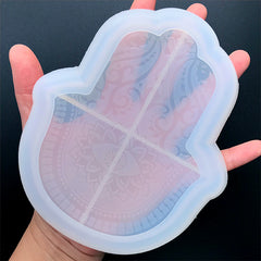 Hamsa Hand Trinket Tray Silicone Mold for Resin Art | Fatima Palm Trinket Dish Mould | Home Decor (122mm x 150mm)