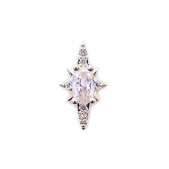 Nail Charm with Rhinestones | Luxury Nail Decorations | Sparkle Embellishment (1 piece / Gold / 7mm x 13mm)