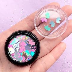 Holographic Unicorn Confetti | Iridescent Flakes | Resin Inclusions | Kawaii Magical Craft Supplies (AB Silver / 6mm x 8mm)