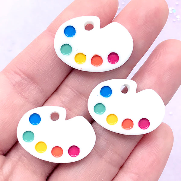 Painting Palette Cabochons, Artist Paint Mixing Tray Resin Charm, Ka, MiniatureSweet, Kawaii Resin Crafts, Decoden Cabochons Supplies