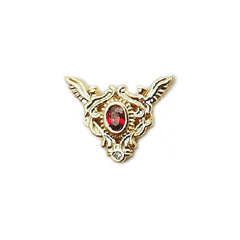 Magical Girl Nail Charm with Red Rhinestone | Baroque Embellishment | Mahou Kei Jewelry Decoration (1 piece / Gold / 12mm x 10mm)
