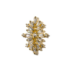 Rhinestone Nail Charm | Luxury Bling Bling Embellishment for Resin Jewellery DIY | Nail Deco (1 piece / Gold / 12mm x 17mm)