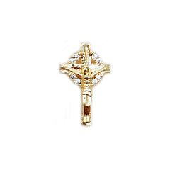 Celtic Crucifix Cross Nail Charm with Rhinestones | Religious Nail Decoration | Religion Resin Inclusion (1 piece / Gold / 9mm x 14mm)