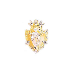 Luxury Royal Shield Rhinestone Nail Charm | Medieval Vintage Embellishment for Nail Decoration (1 piece / Gold / 8mm x 12mm)