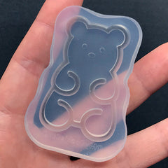 Kawaii Bear Shaker Silicone Mold | Cute Animal Shaker Charm DIY | Shake Shake Cabochon Making | Decoden Supplies (32mm x 50mm)