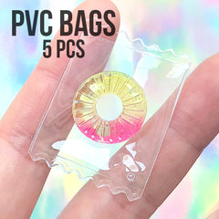 Small Clear Candy Wrapper for Kawaii Decoden Cabochons | Mini PVC Fabric Bags (5 pcs / 30mm x 40mm)