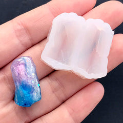 Raw Gemstone Silicone Mold | 3D Rough Crystal Mold | Faux Gemstones Making | Gem Mould | Resin Jewelry Supplies (13mm x 24mm)