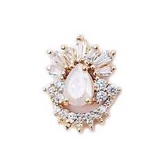Sparkle Nail Art Charm with Rhinestones | Metal Embellishment for Resin Jewelry DIY | Luxury Nail Designs (1 piece / Gold / 11mm x 15mm)