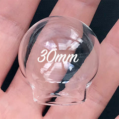 30mm Glass Globe Bubble | Dollhouse Miniature Crystal Ball Making | Hollow Glass Orb for Terrarium Pendant DIY (1 piece)