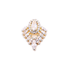 Bling Bling Nail Art Charm with Rhinestones | Luxury Embellishment for Resin Jewelry Making | Nail Decoration Supplies (1 piece / Gold / 12mm x 16mm)