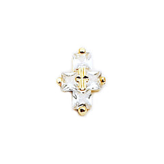 Latin Cross Rhinestone Nail Charm | Religious Embellishment for Nail Decoration | Religion Resin Inclusion (1 piece / Gold / 8mm x 11mm)