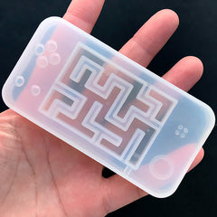 Game Console Maze Silicone Mold | Kawaii Shaker Charm DIY | Kawaii Resin Cabochon Making | UV Resin Jewellery Supplies (90mm x 45mm)