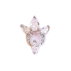 Sparkle Rhinestone Nail Charm | Bling Bling Metal Embellishment | Nail Art Supplies (1 piece / Silver / 10mm x 14mm)
