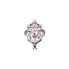 Rococo Rhinestone Nail Charm | Luxury Baroque Embellishment for Nail Art | Resin Jewelry Decoration (1 piece / Silver / 11mm x 15mm)