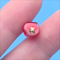 Pomegranate Seed Charm in 3D | Realistic Fruit Pendant | Cute Jewellery DIY (1 Piece / Light Red / 8mm x 16mm)