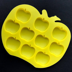 Apple Silicone Mold (10 Cavity) | Fruit Flexible Mold | Epoxy Resin Cabochon Mold | Decoden Supplies | Food Safe Mould (37mm x 33mm)