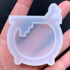 Witch Cauldron Resin Shaker Charm Silicone Mold | Witches Cooking Pot Mould | Halloween Craft Supplies (52mm x 57mm)