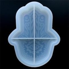 Fatima Hand Trinket Dish Silicone Mold for Resin | Hamsa Trinket Tray Mould | Home Decoration Craft Supplies (120mm x 150mm)