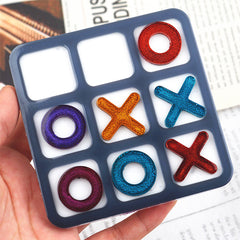 Tic Tac Toe Silicone Mold for Resin Art | Noughts and Crosses Game DIY | Xs and Os Mould | Resin Mould Supplies (92mm)