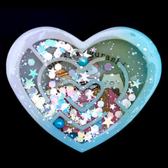 Heart Maze Silicone Mold | Kawaii Shaker Cabochon Mold | Decoden Supplies | Resin Jewelry Making (72mm x 58mm)