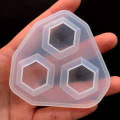 Diamond Silicone Mold (3 Cavity) | Clear Soft Mold for UV Resin Crafts | Epoxy Resin Mould | Kawaii Jewelry Making (29mm x 24mm)