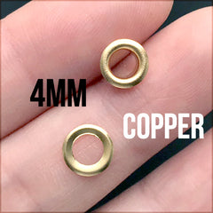 4mm Copper Eyelets and Washers | Gold Grommets for Leather Crafts | DIY Supplies (50 sets / Gold)