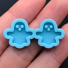 Small Ghost Silicone Mold (2 Cavity) | Kawaii Halloween Embellishment Mould | Resin Stud Earrings DIY | Shaker Bits Making (15mm x 14mm)