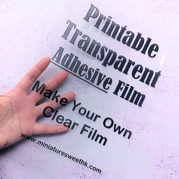 Printable Transparent Adhesive Film for Laser Printer and Inkjet Print, MiniatureSweet, Kawaii Resin Crafts, Decoden Cabochons Supplies