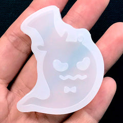 Ghost with Hat Silicone Mold | Halloween Mould | Kawaii Goth Decoden Mold | Clear Soft Mold | UV Resin Art Supplies (35mm x 47mm)