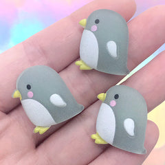 Kawaii Penguin Resin Cabochon | Cute Animal Embellishments | Decoden Phone Case DIY (3 pcs / 21mm x 22mm)